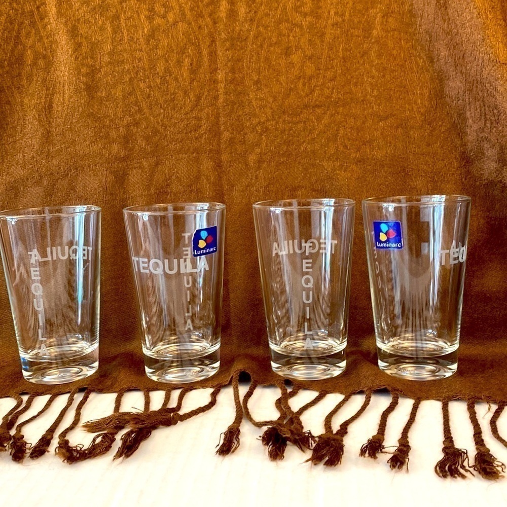 Tequila Luminarc glasses tequila set shot barware bar lettering drinks 4
